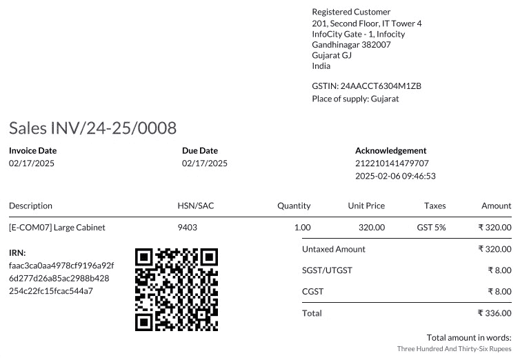 IRN and QR code